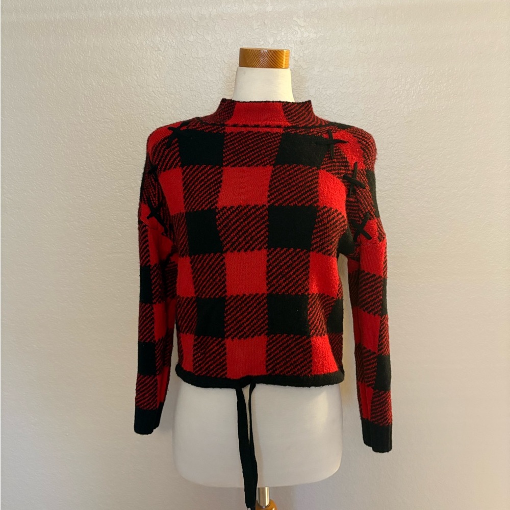 No Boundaries Red and Black Sweater